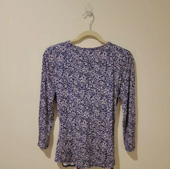 NWT Juicy Couture 3/4 Sleeve Jersey Floral Cross Front Top - Women's Size Medium - Picture 5 of 7